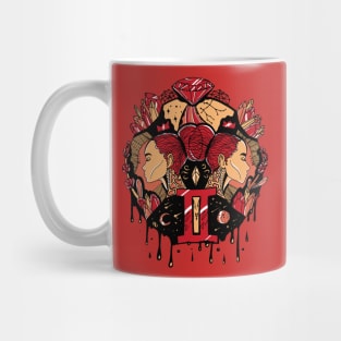 Red and Cream Mystic Gemini Mug